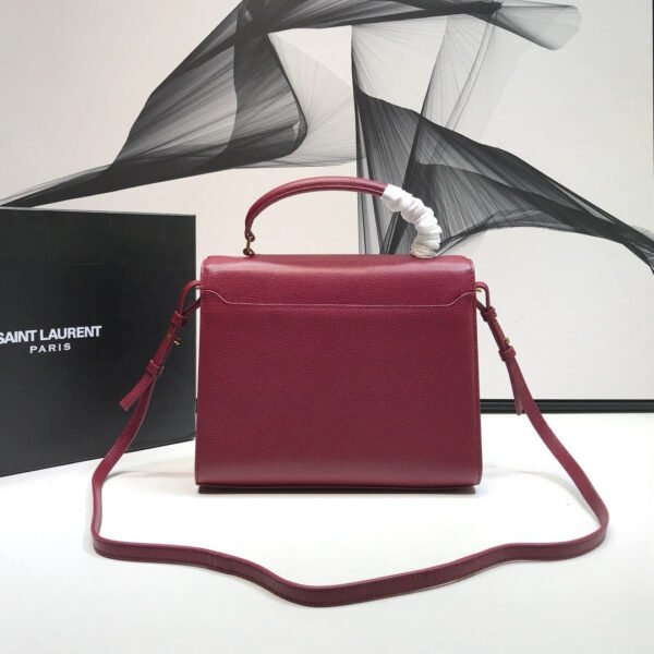 YSSL Cassandra Medium Top Handle Bag In Grain Burgundy For Women 9.6in/24.5cm YSL ?578000BOW0W6475