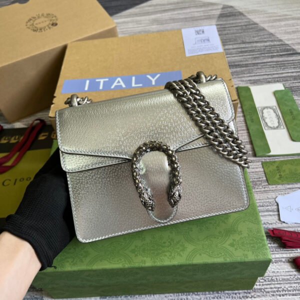gg Dionysus Super Mini Bag Silver For Women, Women’s Bags 6.5in/17cm gg 476432 1TRBN 8173