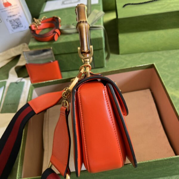 gg Bamboo 1947 Small Top Handle Bag Orange  For Women 8.3in/21cm ?gg 675797 10ODT 7768