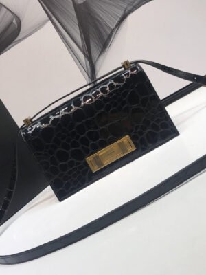 YSSL Cassandra Small Crossbody Bag With Stone Print Black For Women 7.4in/19cm YSL