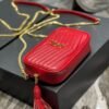 YSSL Lou Mini Bag Red In Quilted Grain De Poudre With Gold Hardware For Women 7.4in/19cm YSl 6125791GF076008