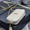 YSSL Lou Mini Bag White In Quilted Grain De Poudre With Gold Hardware For Women 7.4in/19cm YSl 6125791GF019207