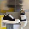 Rick Owens Black Canvas Low-Top Sneakers