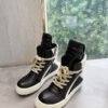 Rick Owens Geobasket Sneakers - Black and Cream
