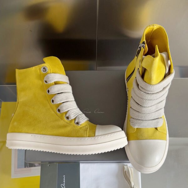 8._8_e05dfece-880d-40ed-855c-79e1cde16279 Rick Owens Yellow High-Top Sneakers