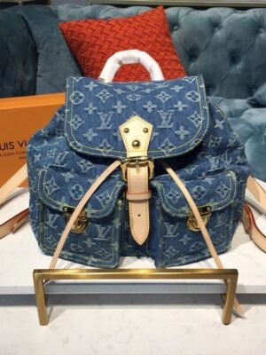 LV Backpack 30cm Monogram Denim Canvas Spring/Summer Collection M44460, Blue