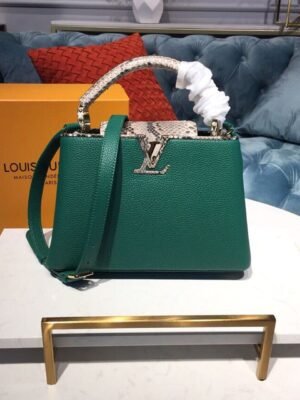 LV Capucines BB Taurillon And Python Green For Women,  Shoulder And Crossbody Bags 10.6in/27cm LV