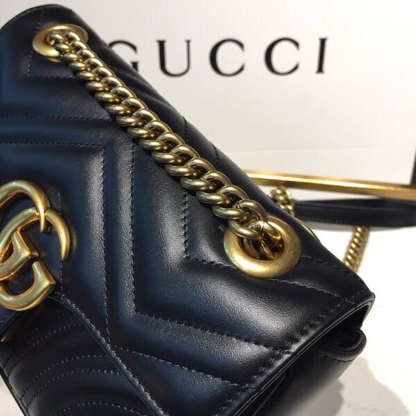 gg Marmont Matelass¨¦ Mini Bag Black Matelass¨¦ Chevron With A Heart For Women 8.5in/22cm gg  446744 DTDIT 1000