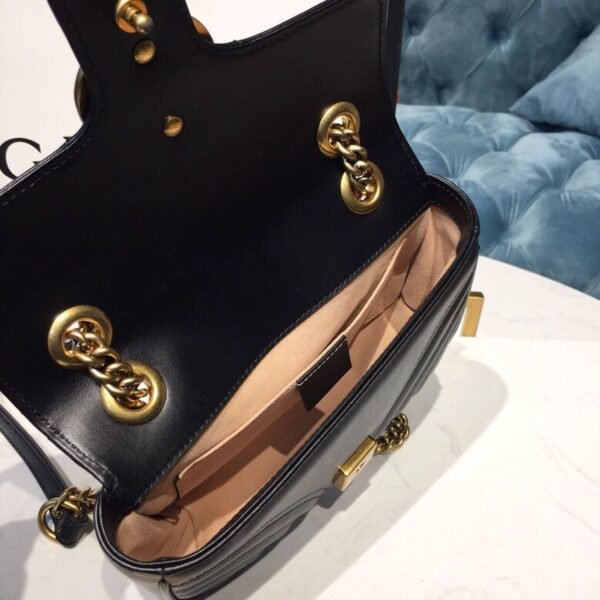 gg Marmont Matelass¨¦ Mini Bag Black Matelass¨¦ Chevron With A Heart For Women 8.5in/22cm gg  446744 DTDIT 1000