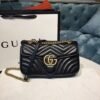 gg Marmont Small Matelass¨¦ Shoulder Bag Black Matelass¨¦ Chevron With A Heart For Women 10in/22cm gg 446744 DTDIT 1000