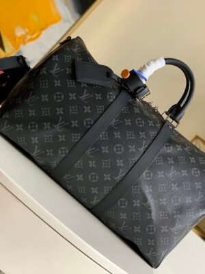 LV Keepall Bandouliere 45 Monogram Eclipse Canvas For Men, Bags, Travel Bags 17.7in/45cm LV M40569