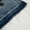 CHROME HEARTS CROSS PATCH BLACK EDGE JORTS WASHED DENIM