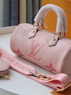 LV Papillon BB Monogram Empreinte Bouton De Rose Pink For Women, Women¡¯s Handbags, Shoulder And Crossbody Bags 7.9in/20cm LV M45707