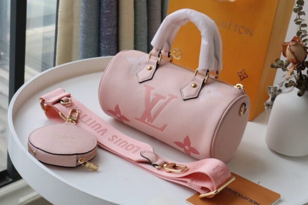 LV Papillon BB Monogram Empreinte Bouton De Rose Pink For Women, Women¡¯s Handbags, Shoulder And Crossbody Bags 7.9in/20cm LV M45707