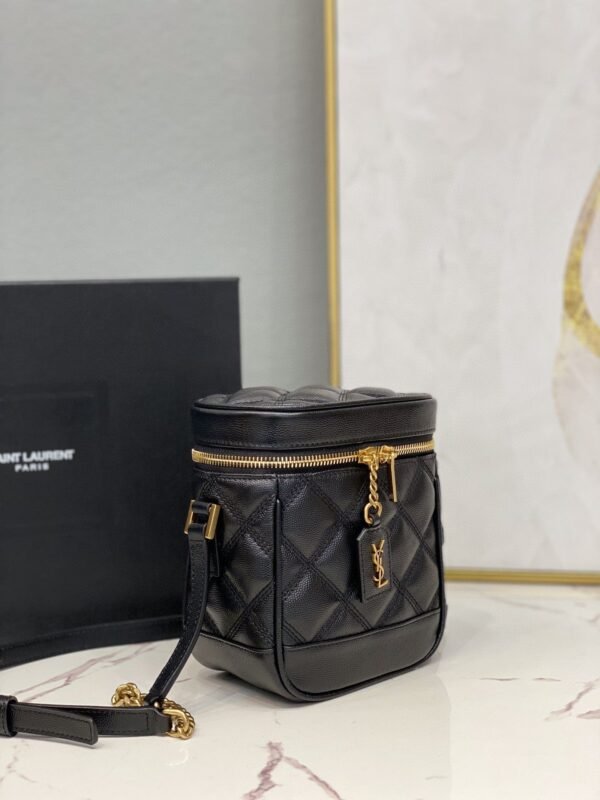 81a6ba31 YSSL Vanity Bag In Carr¨¦-Quilted Grain De Poudre Black For Women 6.4in/16.5cm YSL 649779DME271000