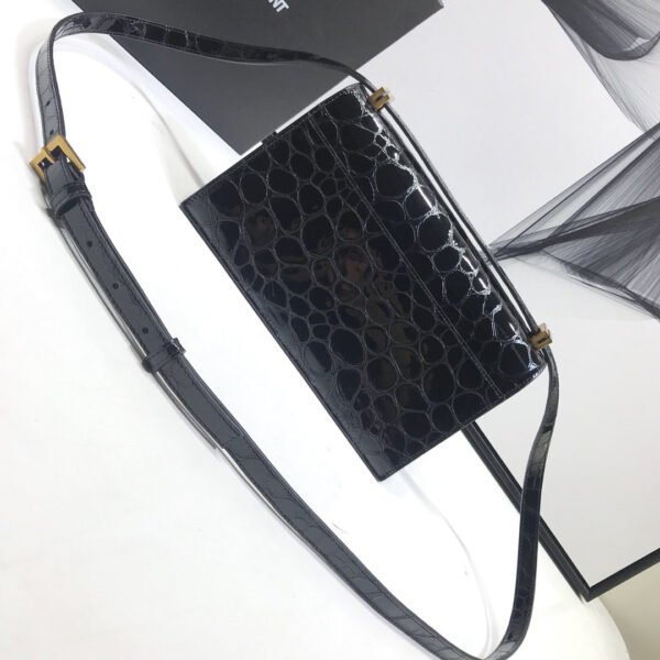 81e313d9 YSSL Cassandra Small Crossbody Bag With Stone Print Black For Women 7.4in/19cm YSL
