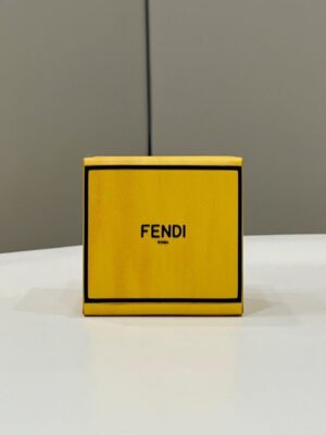 FI Logo Box Keychain Yellow Charm Bag For Woman 8cm/3in