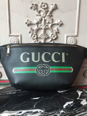 gg Coco Capit¨¢n Logo Belt Bag Cotton Linen Lining Black For Men 11in/28cm gg