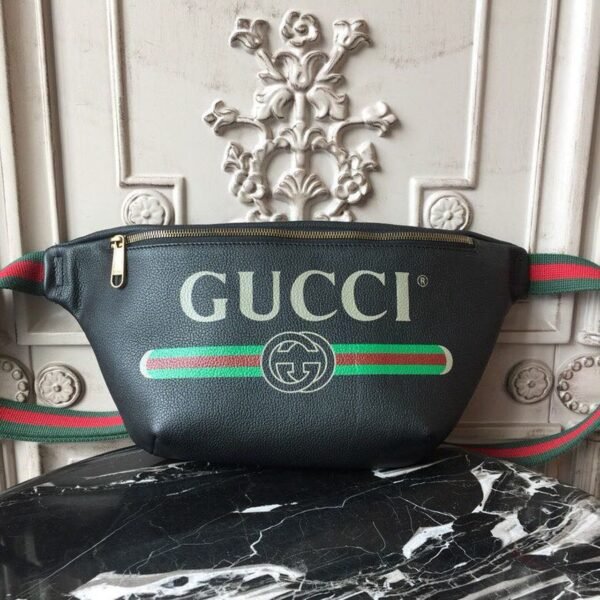 gg Coco Capit¨¢n Logo Belt Bag Cotton Linen Lining Black For Men 11in/28cm gg