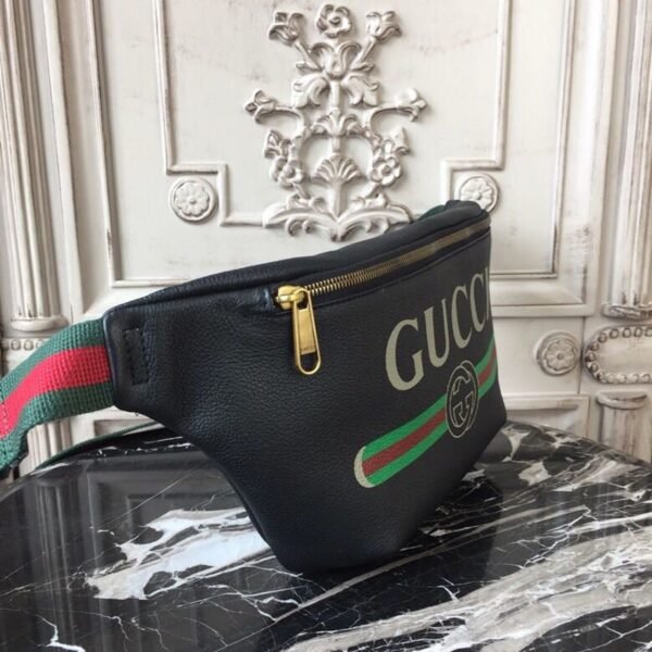 gg Coco Capit¨¢n Logo Belt Bag Cotton Linen Lining Black For Men 11in/28cm gg