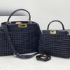 FI Peekaboo Mini Navy Blue Braided Bag For Woman 18cm/7in