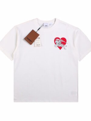 White T-Shirt with Heart and Skeleton Graphic