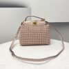 FI Peekaboo Mini Pale Pink Braided Bag For Woman 18cm/7in