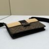 FI Baguette Pouch Brown fabric Black Pouch For Woman 16cm/6in