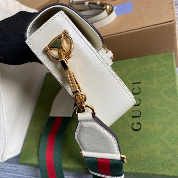 gg Horsebit 1955 Mini Bag White For Women, Women’s Bags 8in/21cm gg 658574 18YSG 9068