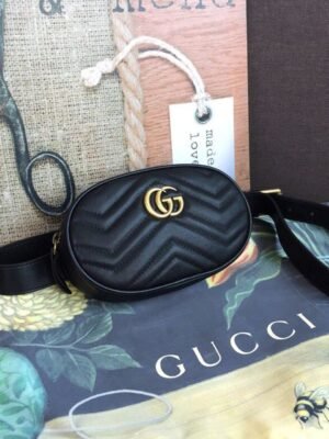 gg Marmont Belt Bag Black For Women 7in/18cm gg 476434