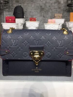 LV Vavin PM Monogram Empreinte Navy Blue/Red For Women, Women¡¯s Handbags, Shoulder And Crossbody Bags 9.8in/25cm LV M52271