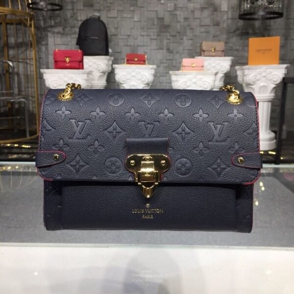 LV Vavin PM Monogram Empreinte Navy Blue/Red For Women, Women¡¯s Handbags, Shoulder And Crossbody Bags 9.8in/25cm LV M52271