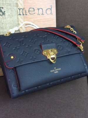 LV Vavin MM Monogram Empreinte Navy Blue For Women, Women¡¯s Handbags, Shoulder And Crossbody Bags 9.8in/25cm LV M43925
