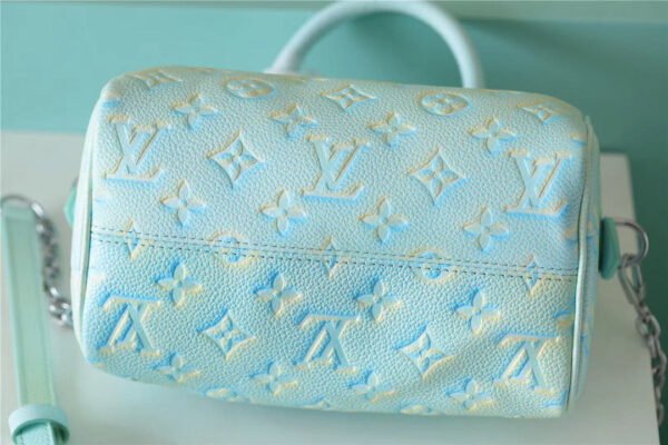 LV Speedy Bandouliere 20 Monogram Empreinte Vert D’eau Green For Women,  Shoulder And Crossbody Bags 20.5cm/8.1in LV M46092