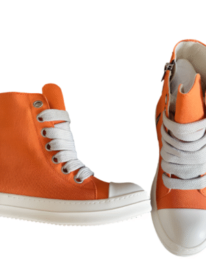 Rick Owens Orange High-Top Sneakers