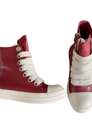 Rick Owens Red High-Top Sneakers