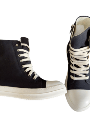 Rick Owens Black High-Top Sneakers