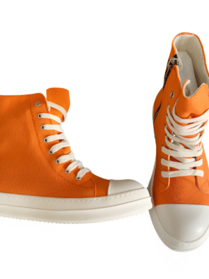 Rick Owens Orange High-Top Sneakers