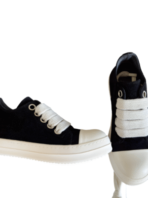 Rick Owens Black Suede Low-Top Sneakers