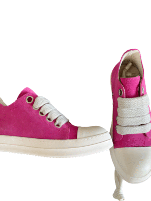 Rick Owens Pink Suede Low-Top Sneakers