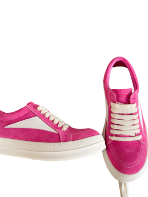 Rick Owens Pink Suede Low-Top Sneakers