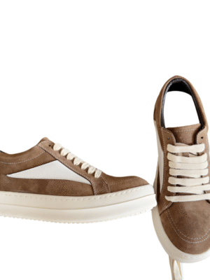Rick Owens Brown Suede Low-Top Sneakers