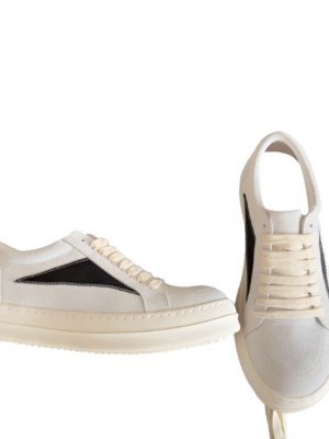 Rick Owens White Suede Low-Top Sneakers