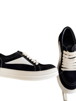 Rick Owens Black Suede Low-Top Sneakers