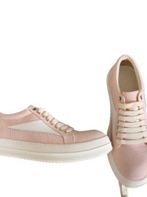 Rick Owens Pink Canvas Low-Top Sneakers