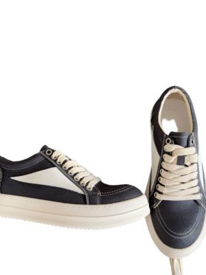 Rick Owens Black Canvas Low-Top Sneakers