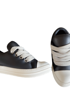 Rick Owens Black and White Low-Top Sneakers