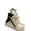 Rick Owens Geobasket Sneakers - Cream and Black
