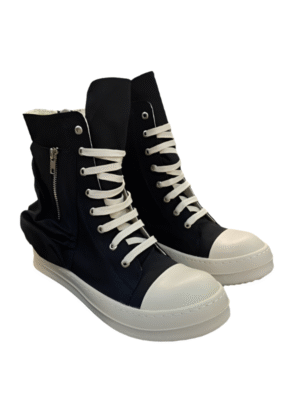 Rick Owens High-Top Nylon Boots - Black and White