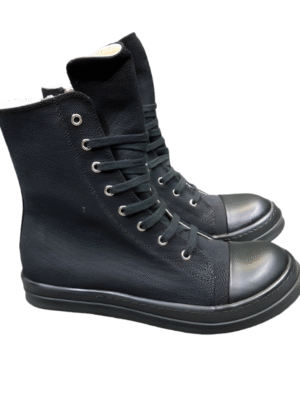High-Top Black Canvas Sneakers